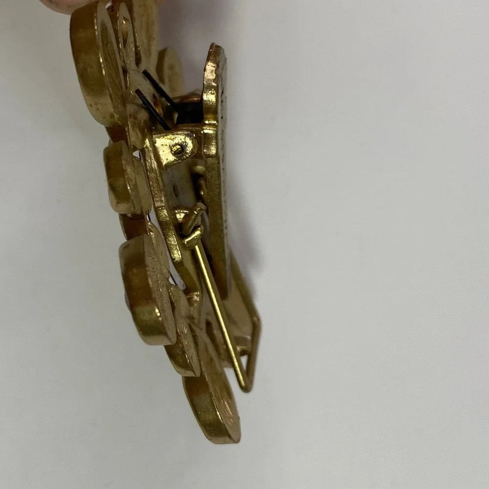 Jay Strongwater Neiman Marcus Mini Photo Frame Scarf Clip or Stand Gold Tone Red